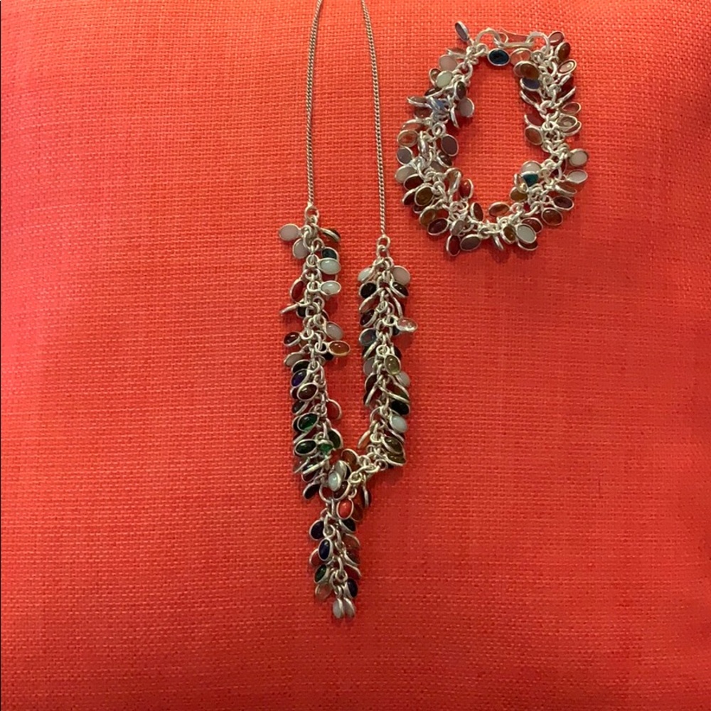 Multi colored necklace/bracelet set
